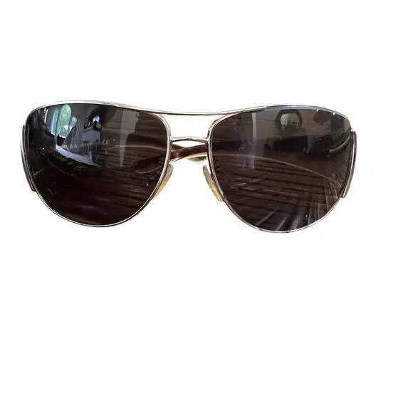 Prada SPR 75G - Women’s Sunglasses PRADA SPR 75G Aviator Sunglasses Black White Silver Gray  main image 4